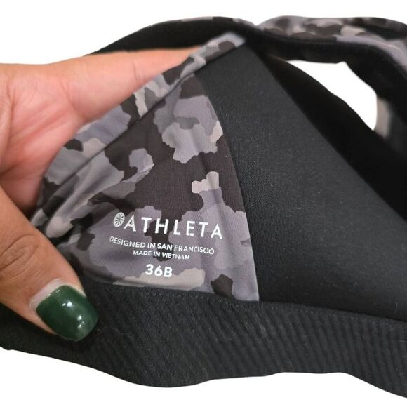 Athleta Women's 36B Gray Camo Soft Touch Racerback Advance Sports Bra - Picture 6 of 6